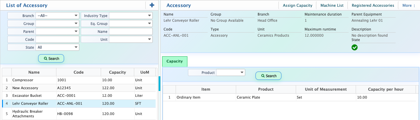 List of  Accessories