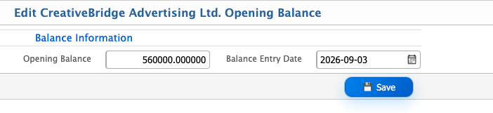 Ad agent opening balance