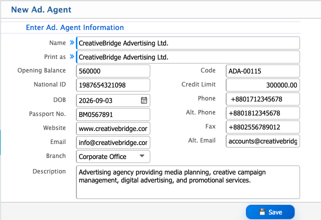 New Ad. Agent