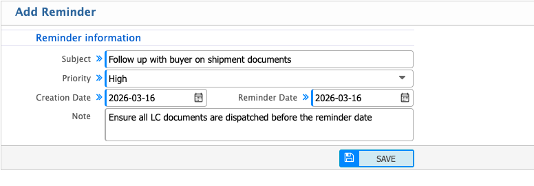 Add LC Reminder