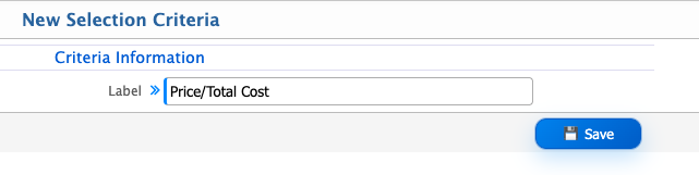 Add Selection Criteria