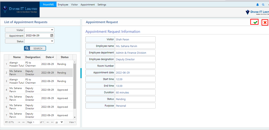 Appointment Authorization | Prism ERP Docs