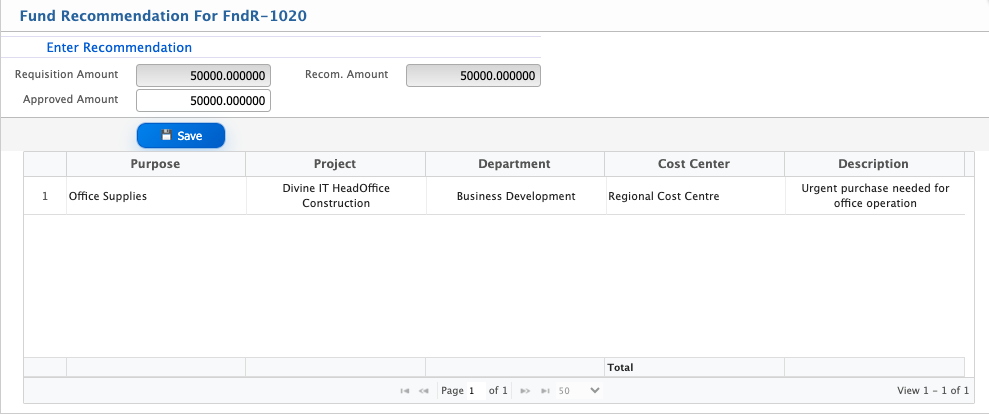 Approve Fund Requisition