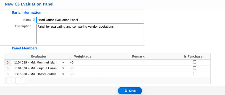 CS Evaluation Panel