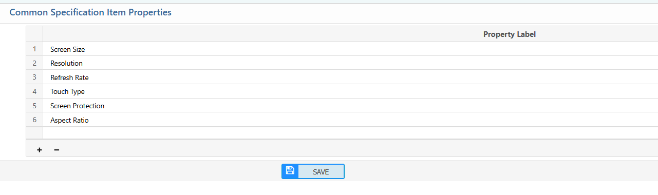 Common Specification Item Properties