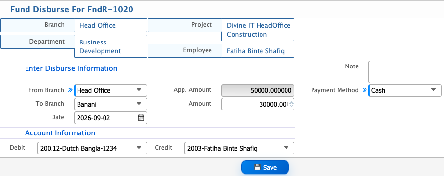 Disburse Fund Requisition
