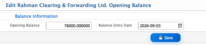 Edit Opening Balance