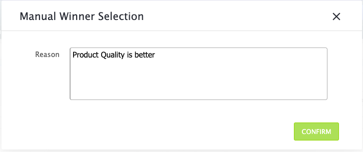 Manual Winner Selection