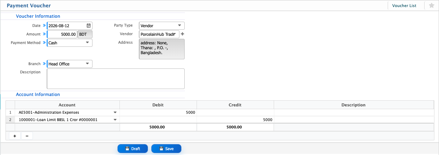 Payment Voucher
