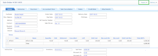 Sale Invoice Processing | Prism ERP Docs