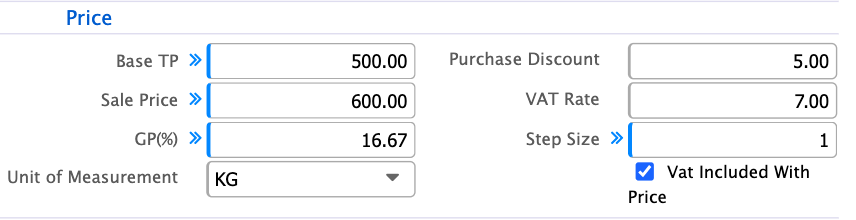 Product Base Pricing
