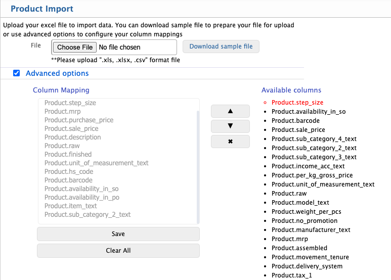Import Product