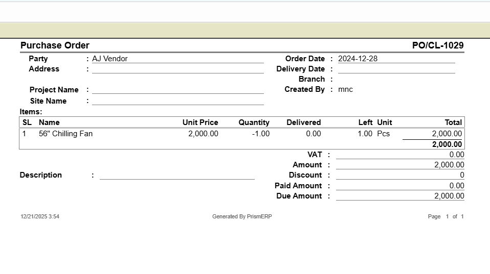 Purchase Cancellation Reports