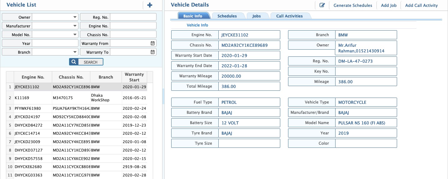 Vehicle Management System | Prism ERP Docs