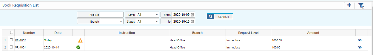 List of Book Requisition