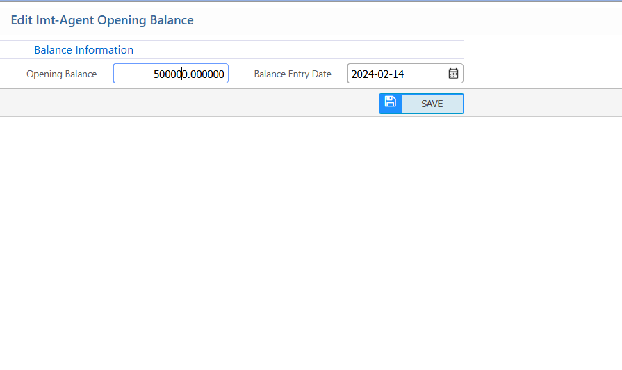 Edit Opening Balance