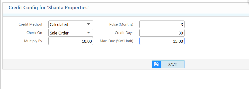 Customer Credit Config