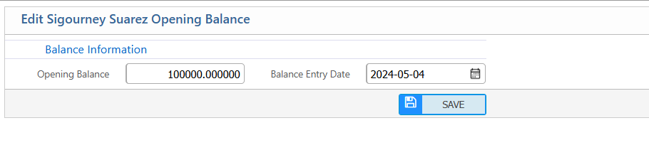 Freight Forwarder Opening Balance