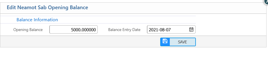Indentor Opening Balance